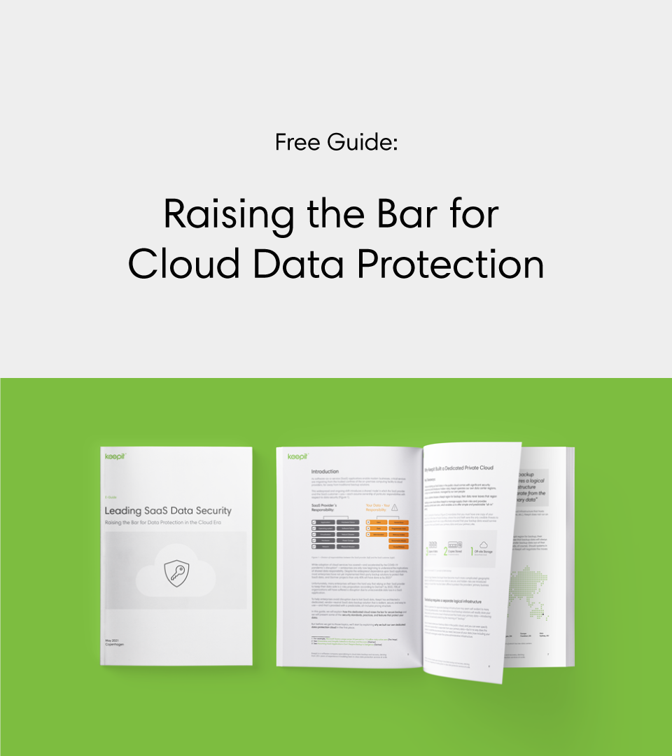 Banner with split-design that reads Raising the Bar for Cloud Data Protection in the top and shows a physical book in the bottom